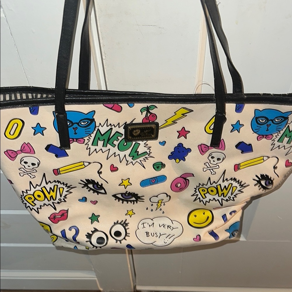 Betsy Johnson Colorful Graphic Tote Bag